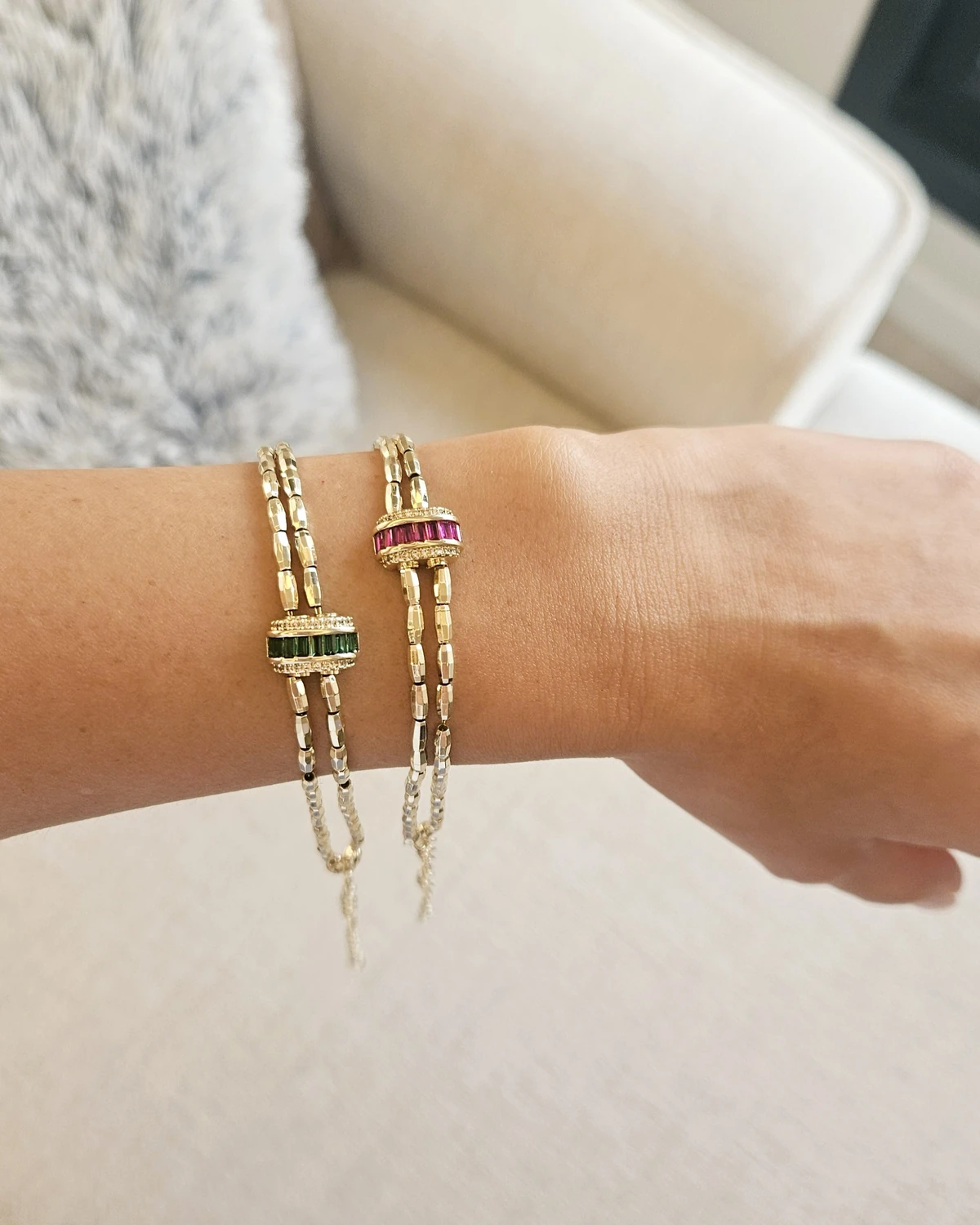 Ruby Link – Kırmızı Taş Detaylı Zincir Bileklik